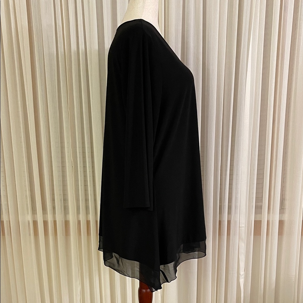 Cato Black Sheer Hem Tunic Top - Picture 3 of 8